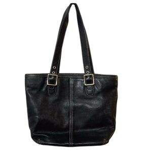 Coach Vintage Black Leather Tote Bag